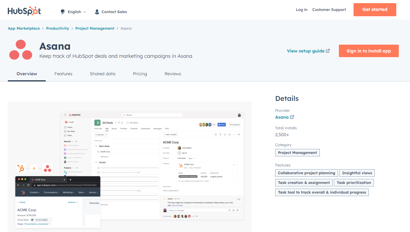 HubSpot API Integration - Asana HubSpot API Integration