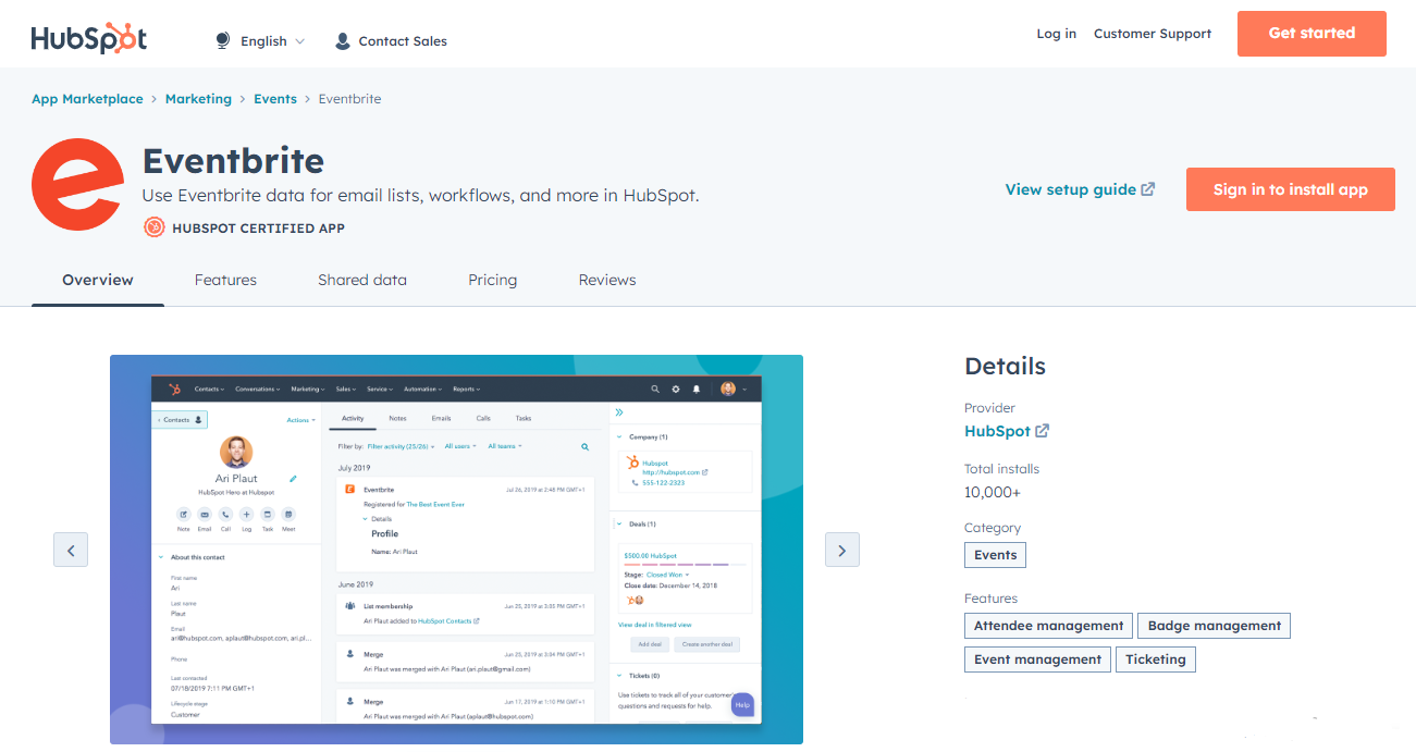 HubSpot API Integration - Eventbrite HubSpot API Integration